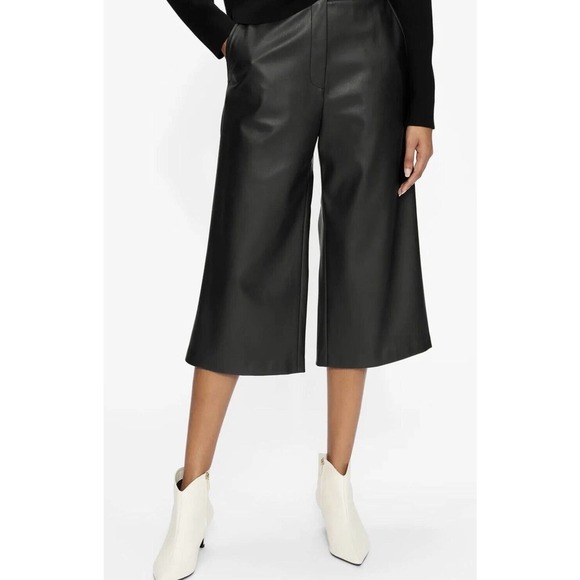 Nordstrom Pants - TED BAKER London Liivit Cropped-leg Faux‎ Leather Culottes Size 2 Nordstrom